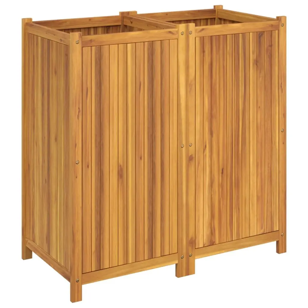 Garden Planter Box Raised Bed Wooden Acacia Brown Outdoor Patio Balcony Decor