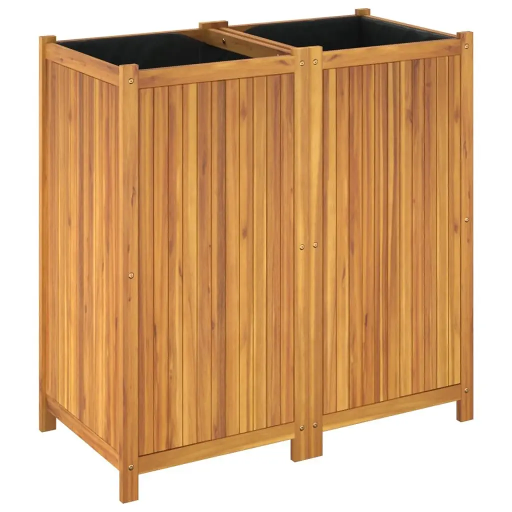 Garden Planter Box Raised Bed Wooden Acacia Brown Outdoor Patio Balcony Decor