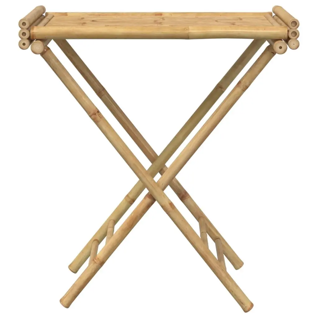 Folding Tray Table Brown Bamboo Portable Garden Patio Indoor Outdoor Furniture