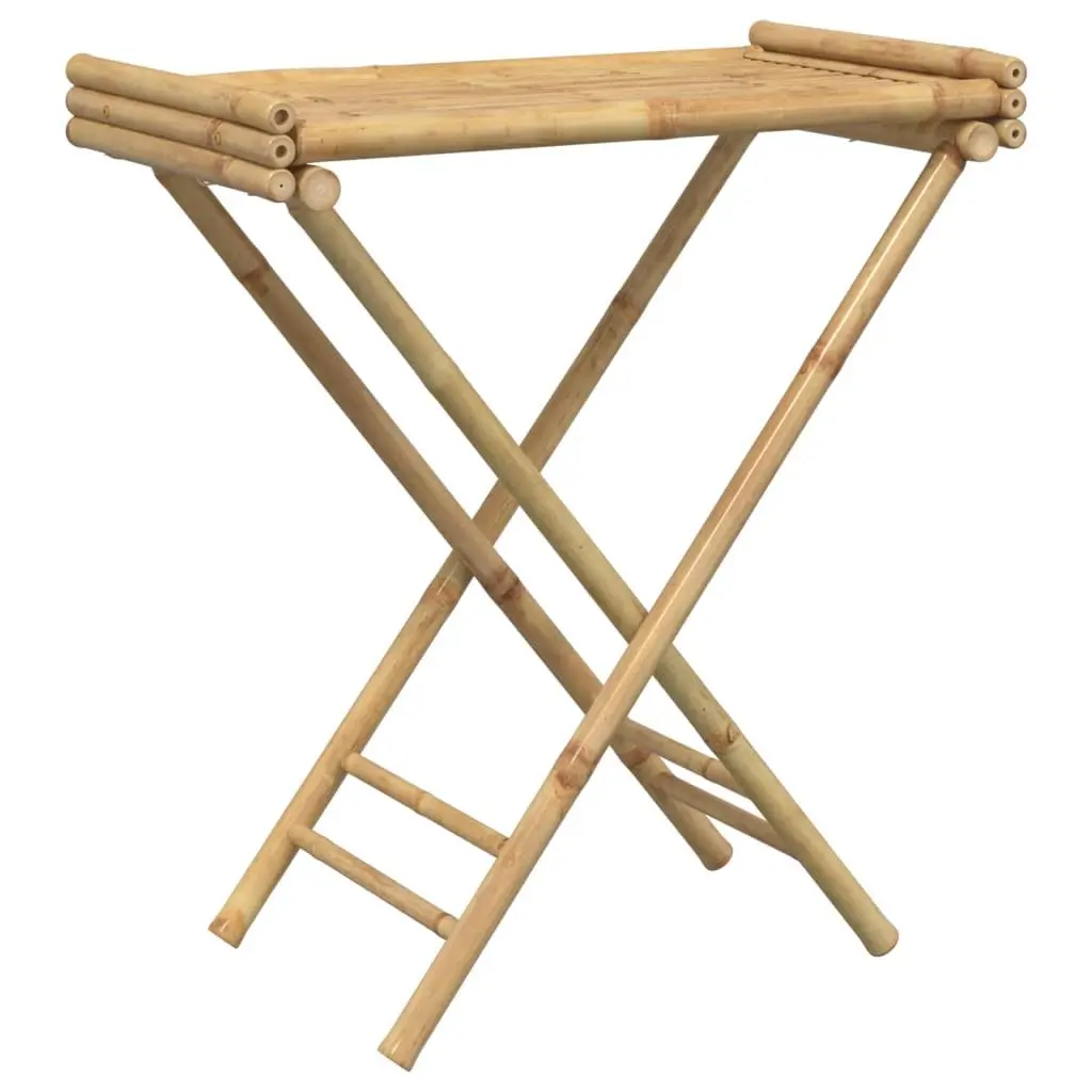 Folding Tray Table Brown Bamboo Portable Garden Patio Indoor Outdoor Furniture