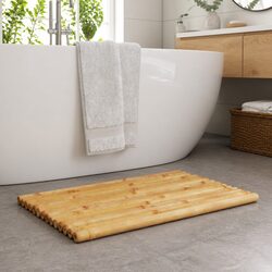 Bamboo Bath Mats 2 pcs: 70 x 50 cm, Brown