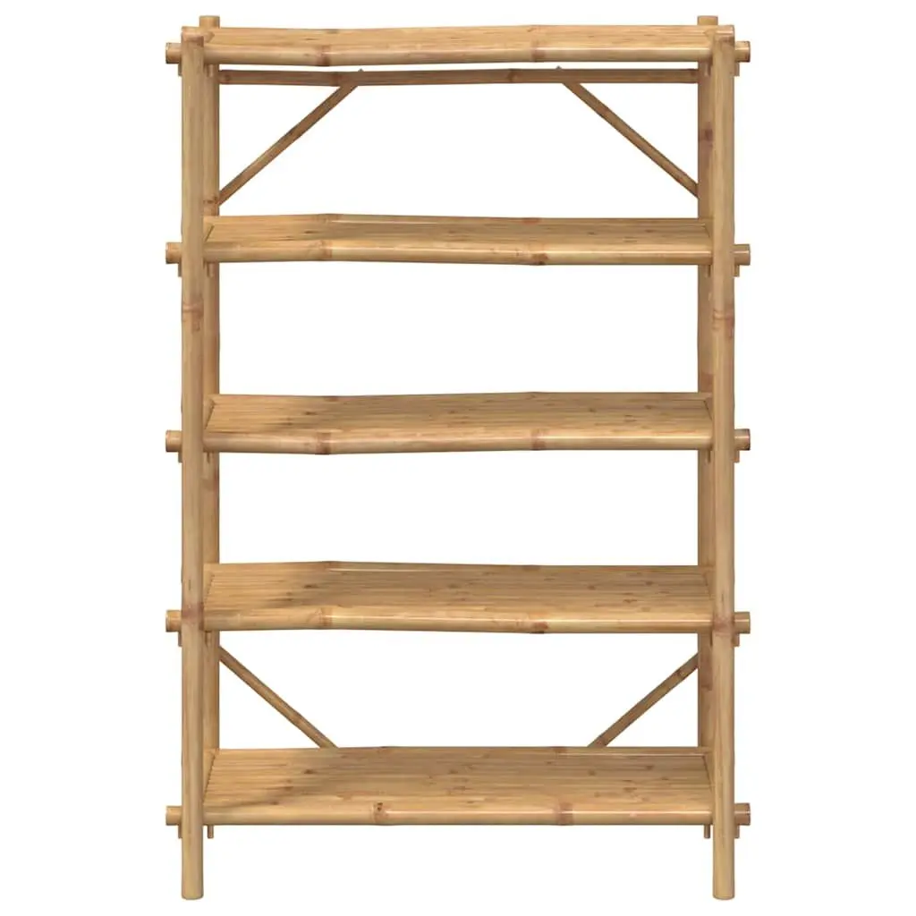5 Layer Open Bamboo Shelf Organizer for Home 100x40x150 cm Brown