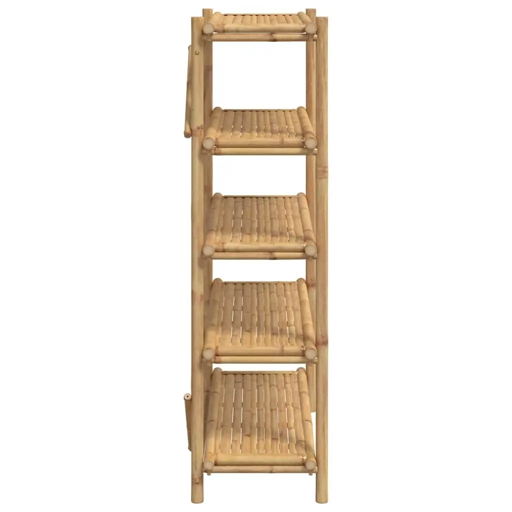 5 Layer Open Bamboo Shelf Organizer for Home 100x40x150 cm Brown