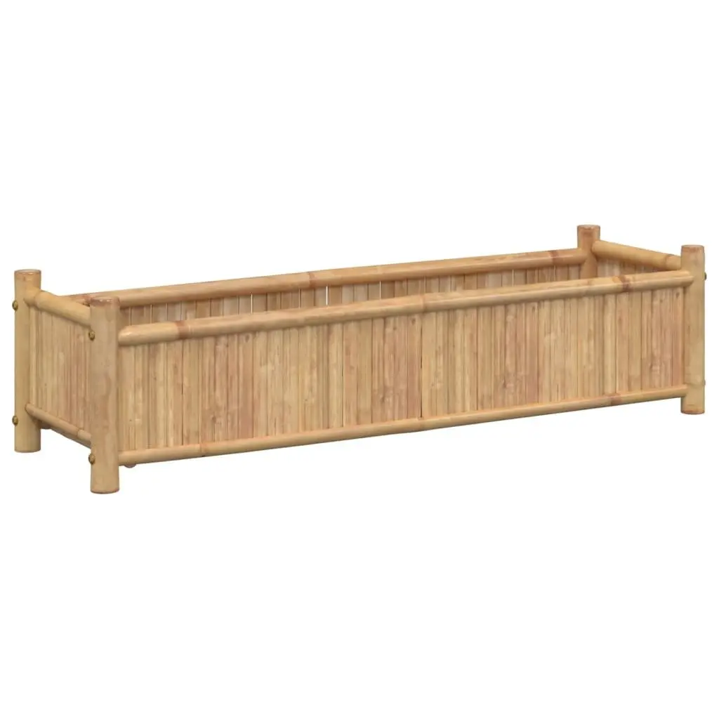 Bamboo Planter Box Outdoor Balcony 100x30x25cm