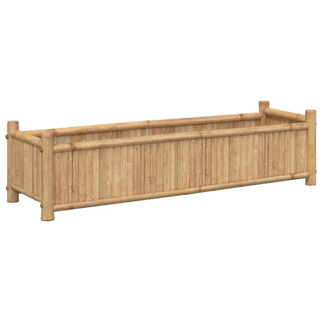 Bamboo Planter Box Outdoor Balcony 100x30x25cm