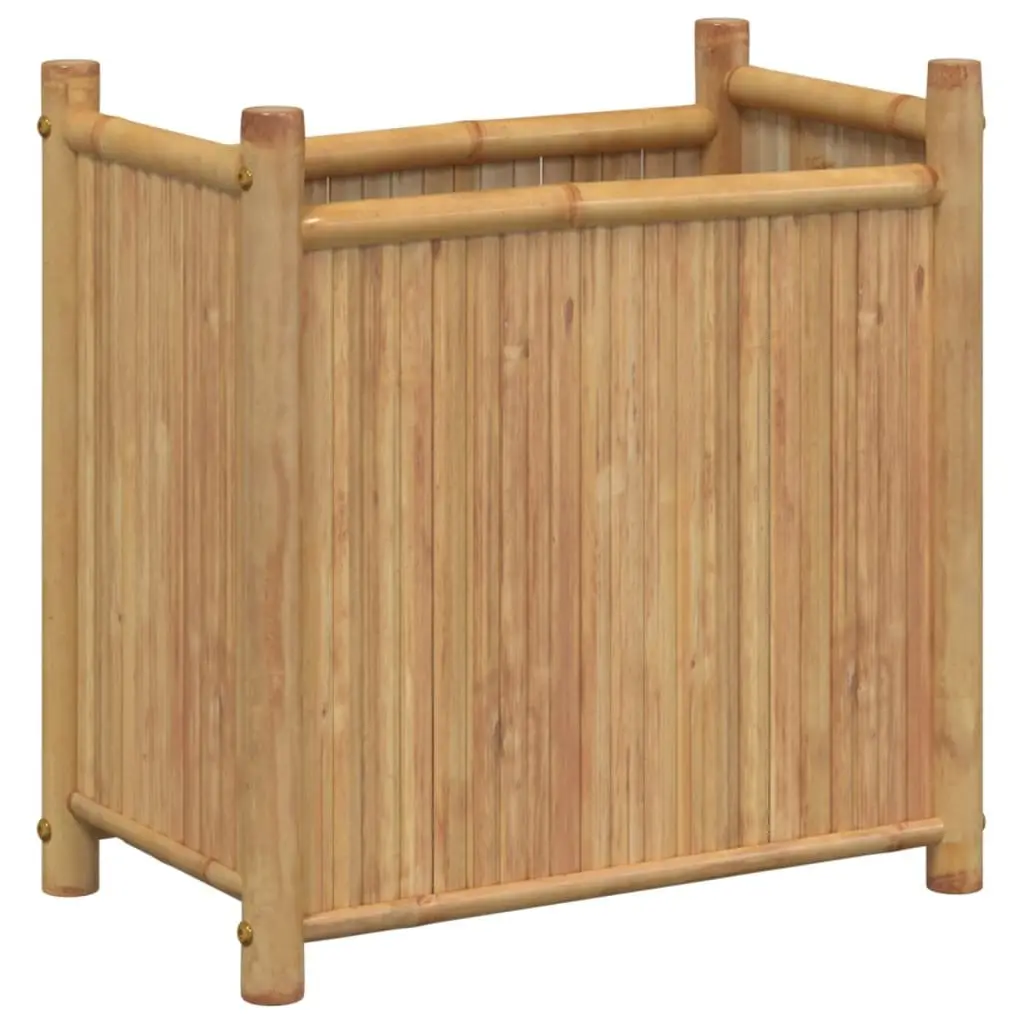 Bamboo Planter Box Outdoor Garden Raised Bed 50x30x50 cm