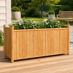 Bamboo Planter Box Specifications: 100x30x50cm Outdoor Garden