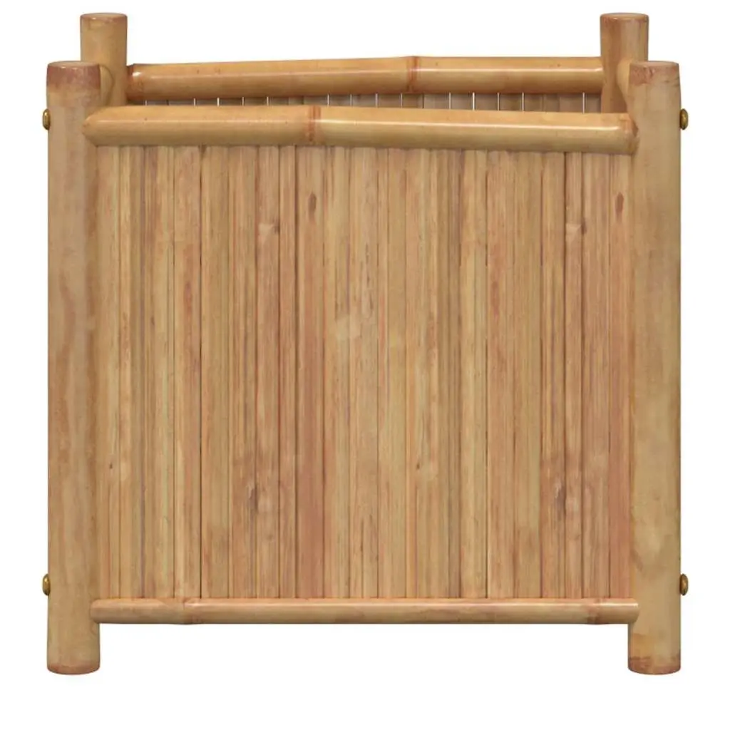 Bamboo Planter Box 40x40x40 cm Raised Garden Bed for Plants Flowers Herbs