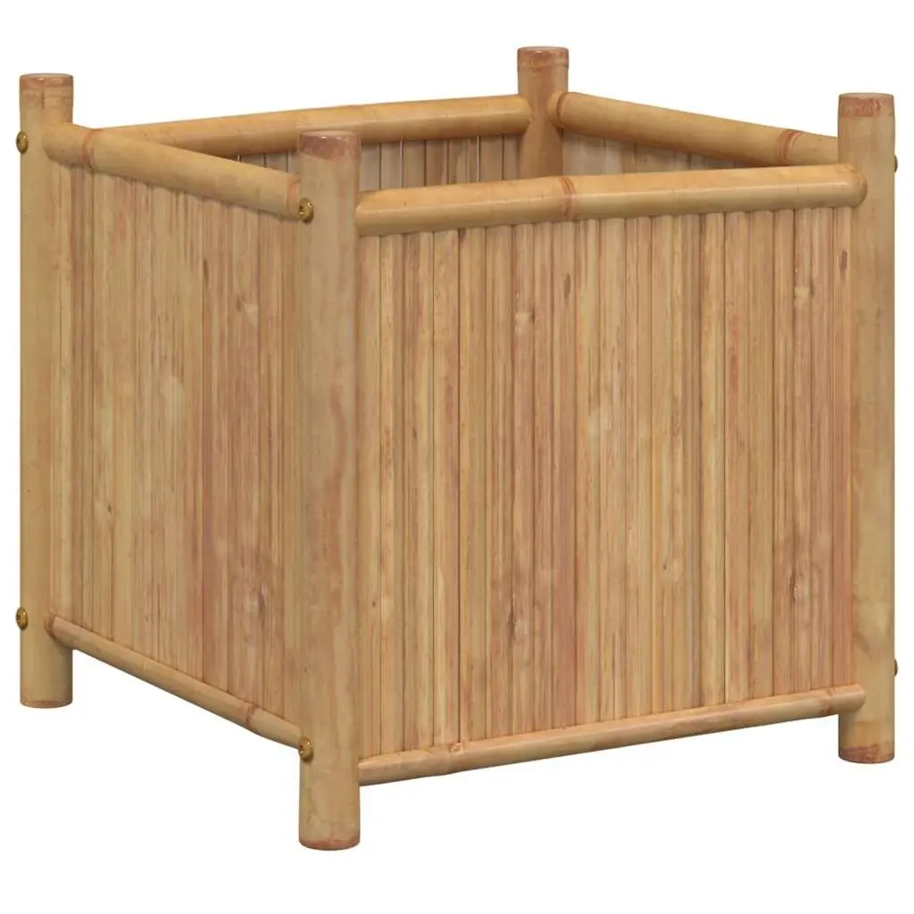 Bamboo Planter Box Outdoor Garden 50x50x50 cm