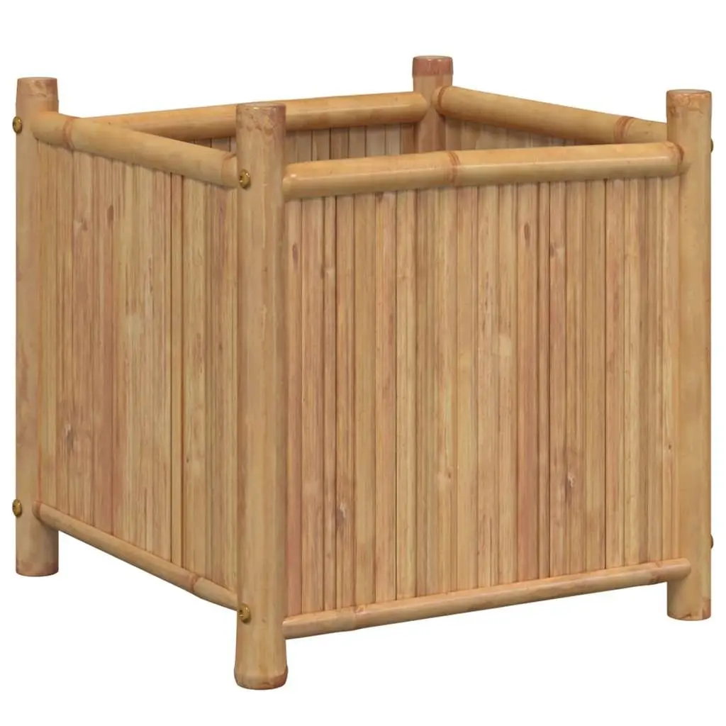 Bamboo Planter Box Outdoor Garden 50x50x50 cm