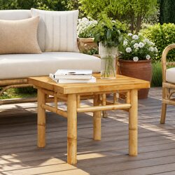 Coffee Table Dimensions 45x45x35 cm in Brown Bamboo