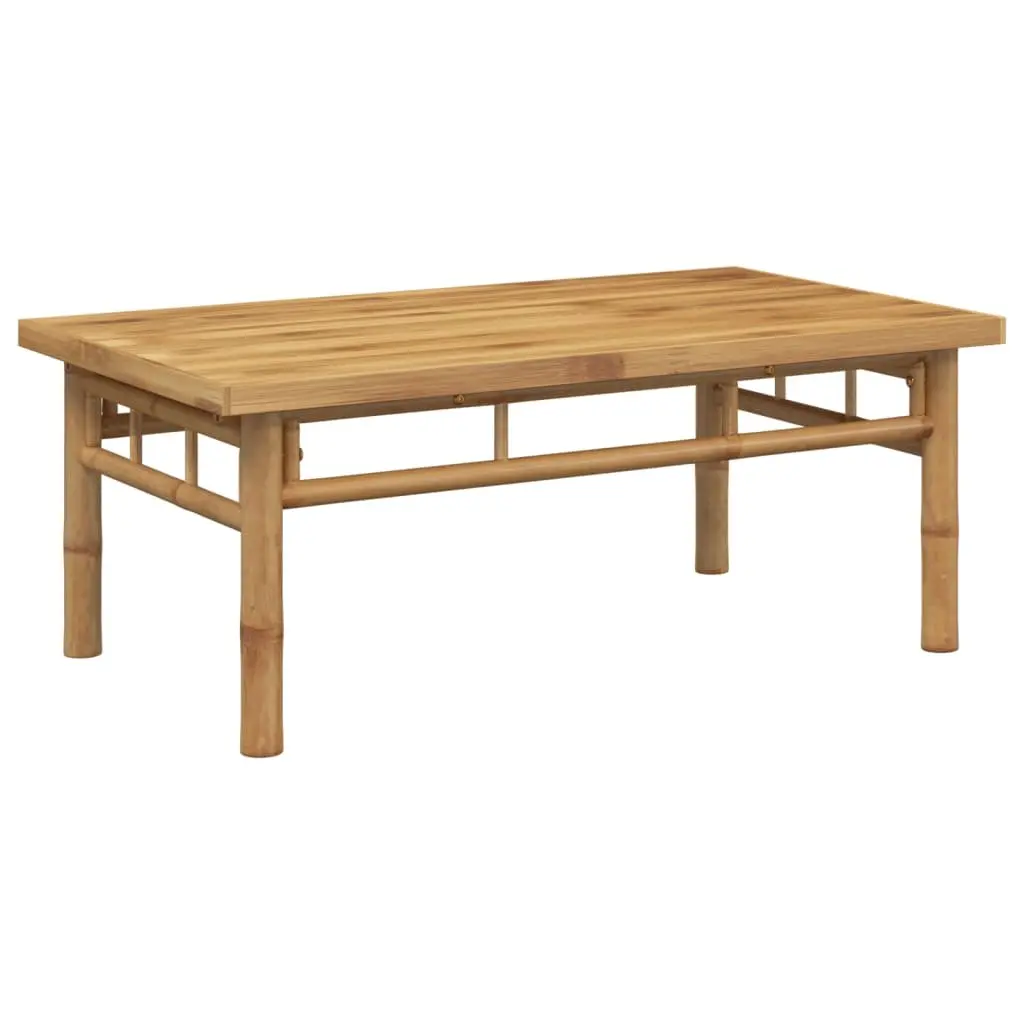 90x50x35cm Bamboo Coffee Table with Water-Draining Slats
