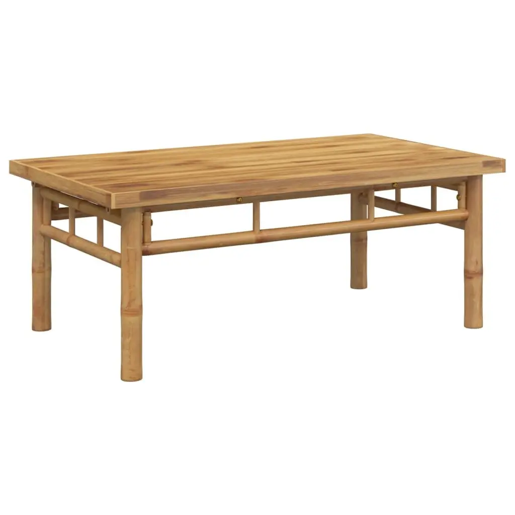 90x50x35cm Bamboo Coffee Table with Water-Draining Slats