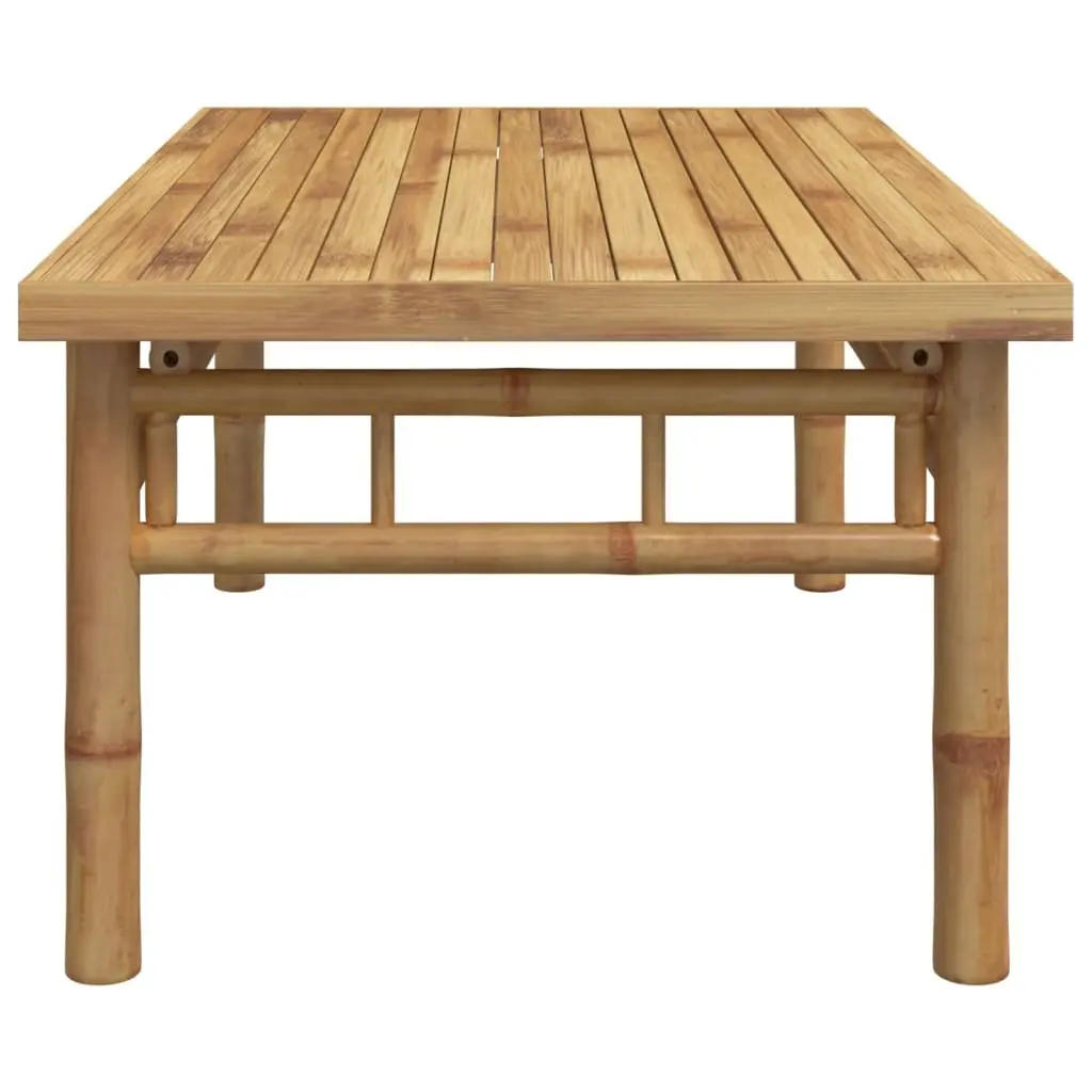 90x50x35cm Bamboo Coffee Table with Water-Draining Slats