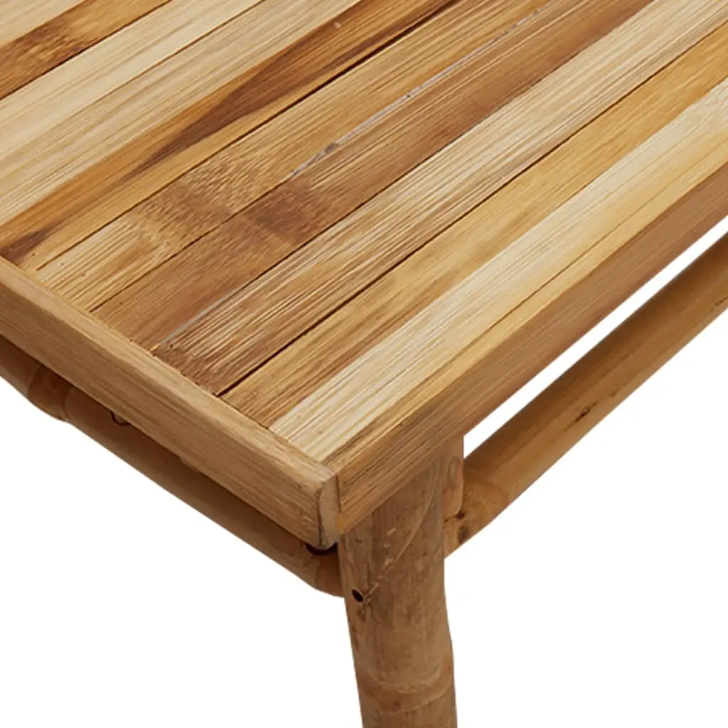 90x50x35cm Bamboo Coffee Table with Water-Draining Slats