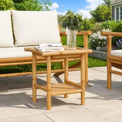 Coffee Table Dimensions 45x45x45 cm, Brown Bamboo
