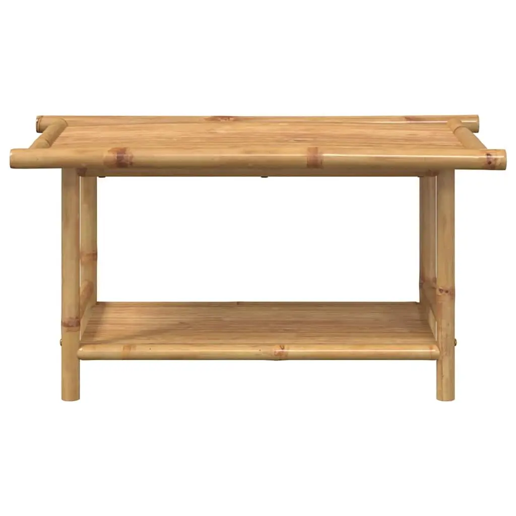 Coffee Table 90x50x45 cm Brown Bamboo Slat Design Storage Accent Furniture