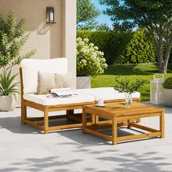 3-Piece Modular Outdoor Sofa Set with Cushions