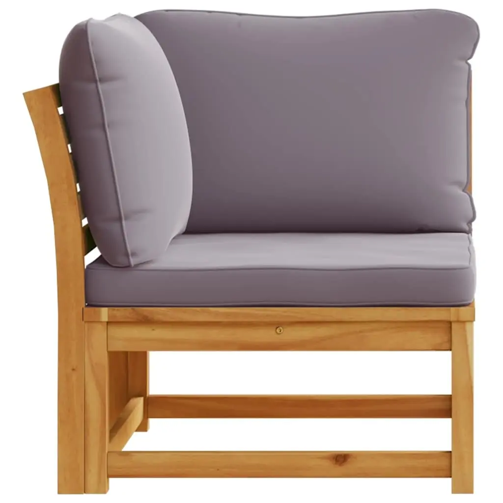 Outdoor Sectional Sofa Corner Patio Garden Furniture Solid Wood with Cushions Brown