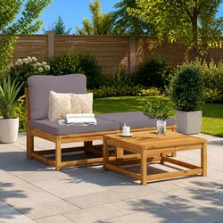 Specifications of 3-Piece Brown Outdoor Lounge Sofa Set