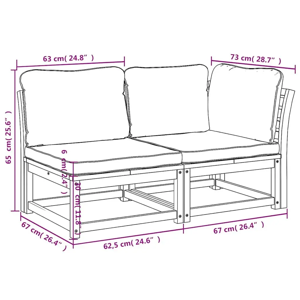 Outdoor Sectional Sofa Lounge Set Garden Patio Furniture 2 Piece