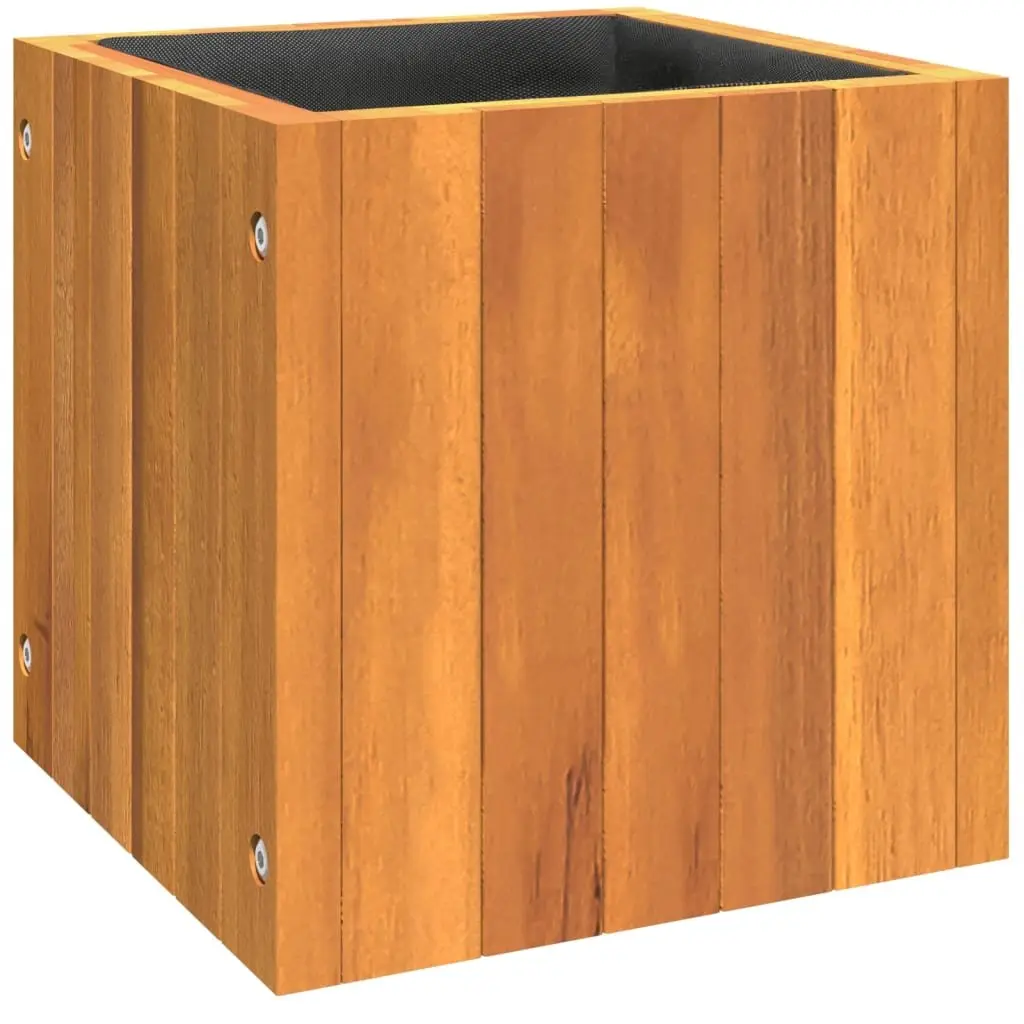 Garden Planter Box 25x25x25 cm Solid Acacia Wood Flower Pot Indoor Outdoor
