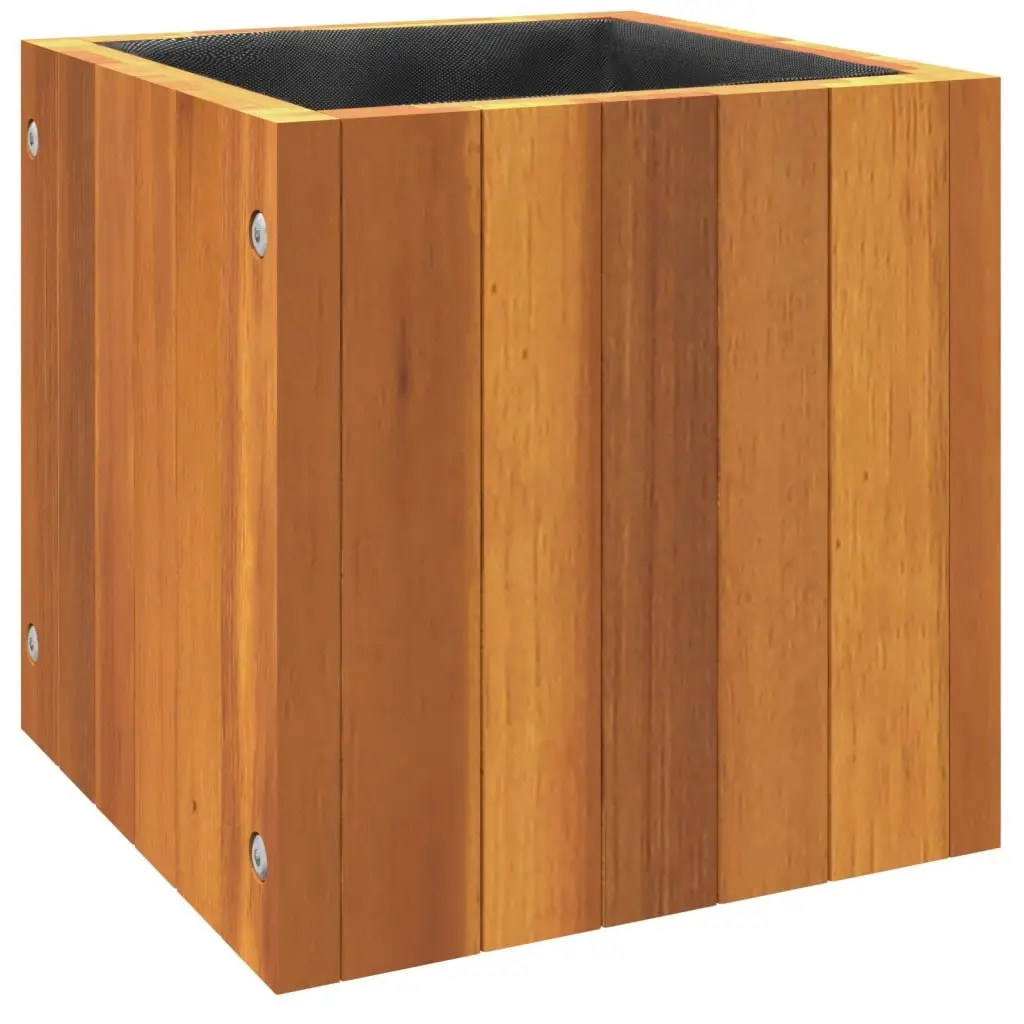 Garden Planter Box 25x25x25 cm Solid Acacia Wood Flower Pot Indoor Outdoor