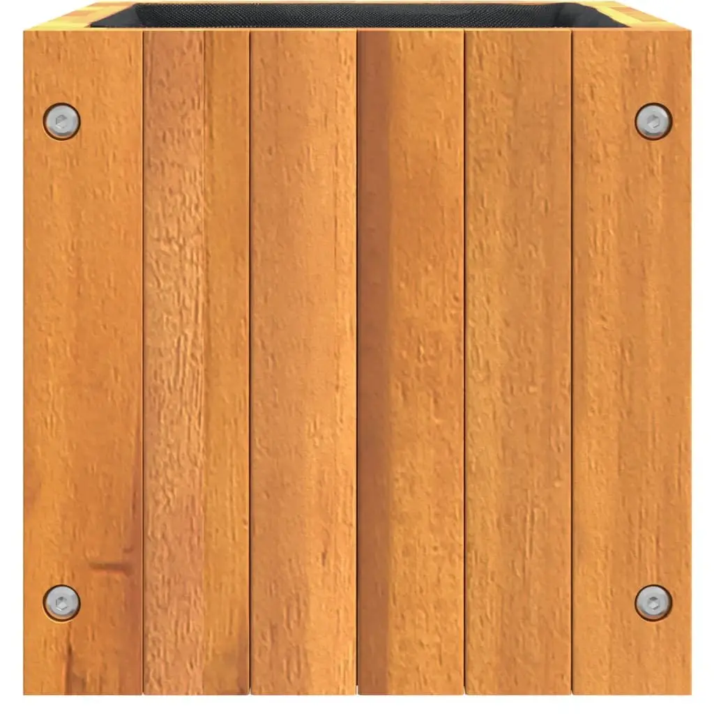 Garden Planter Box 25x25x25 cm Solid Acacia Wood Flower Pot Indoor Outdoor