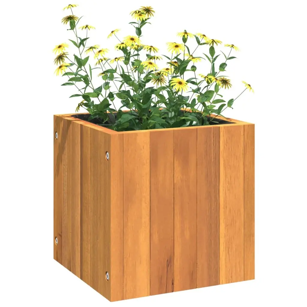 Garden Planter Box 25x25x25 cm Solid Acacia Wood Flower Pot Indoor Outdoor