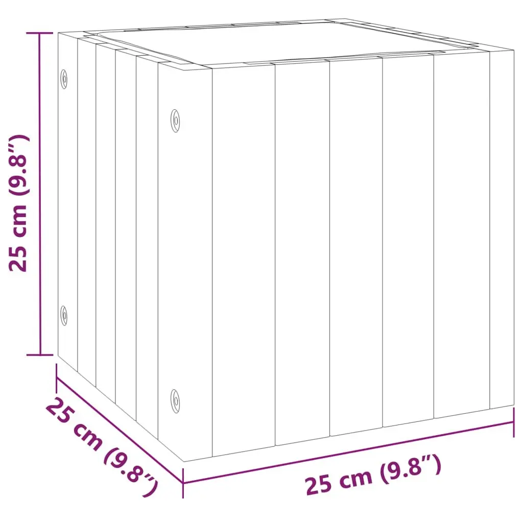Garden Planter Box 25x25x25 cm Solid Acacia Wood Flower Pot Indoor Outdoor