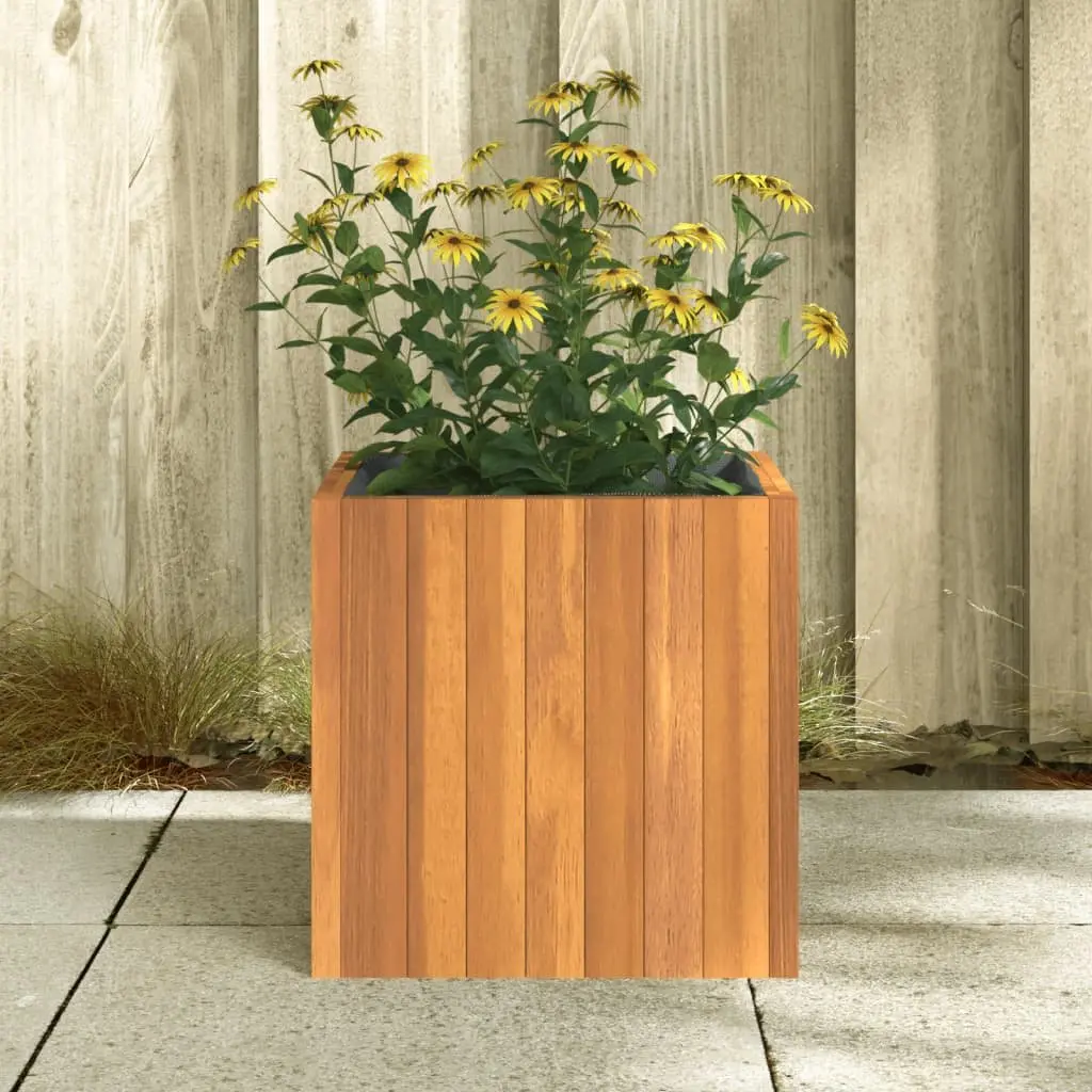 Garden Planter Box 35x35x35 cm Solid Wood Flower Pot Indoor Outdoor Decor