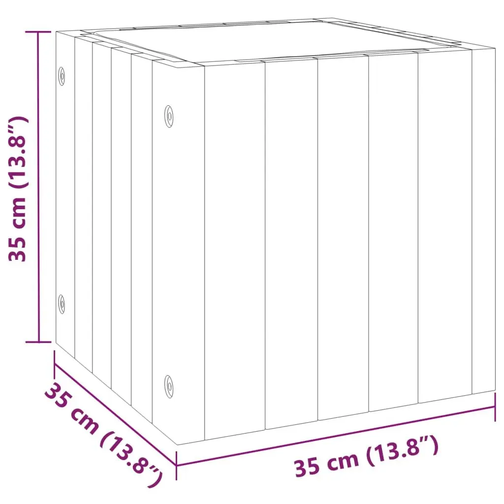 Garden Planter Box 35x35x35 cm Solid Wood Flower Pot Indoor Outdoor Decor