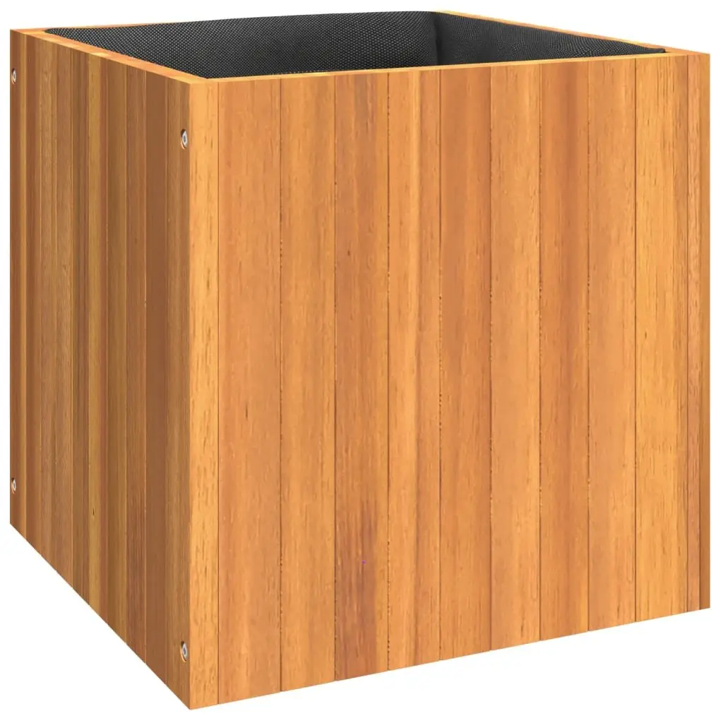 Garden Planter Box for Outdoor Use 45x45x45cm Solid Wood Flower Plant Container Brown