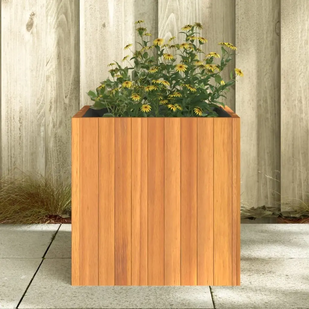 Garden Planter Box for Outdoor Use 45x45x45cm Solid Wood Flower Plant Container Brown