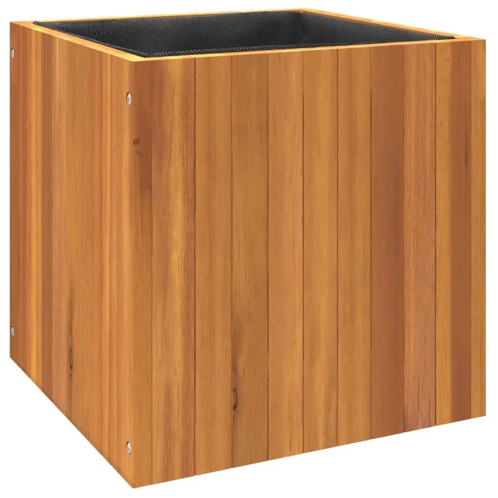 Garden Planter Box for Outdoor Use 45x45x45cm Solid Wood Flower Plant Container Brown
