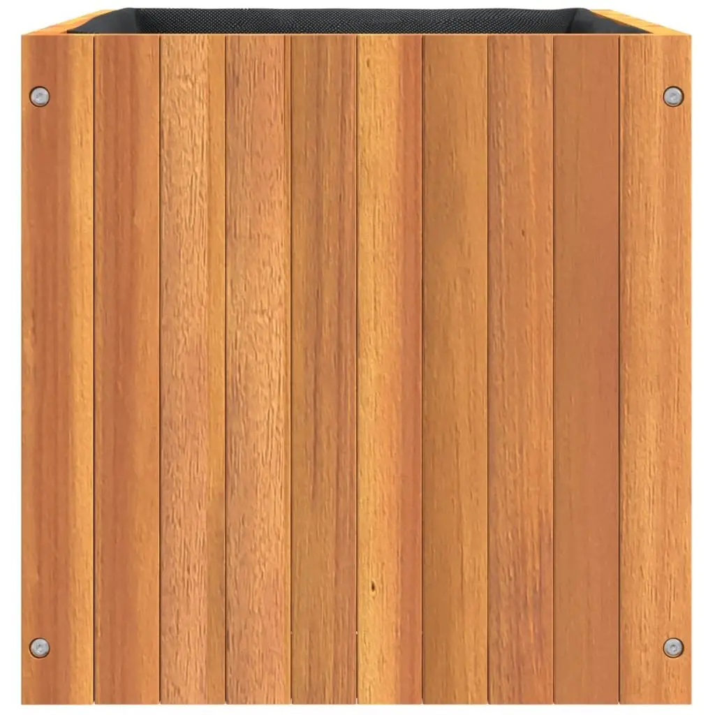 Garden Planter Box for Outdoor Use 45x45x45cm Solid Wood Flower Plant Container Brown