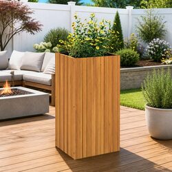 Garden Planter Box Dimensions: 45x45x90cm, Solid Acacia Wood