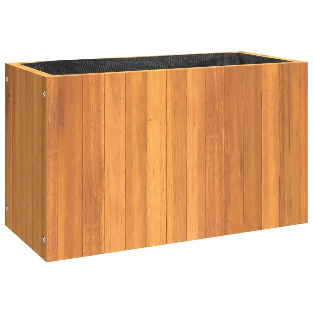Garden Planter Box Solid Wood Acacia Brown Flowers Plants Container Outdoor