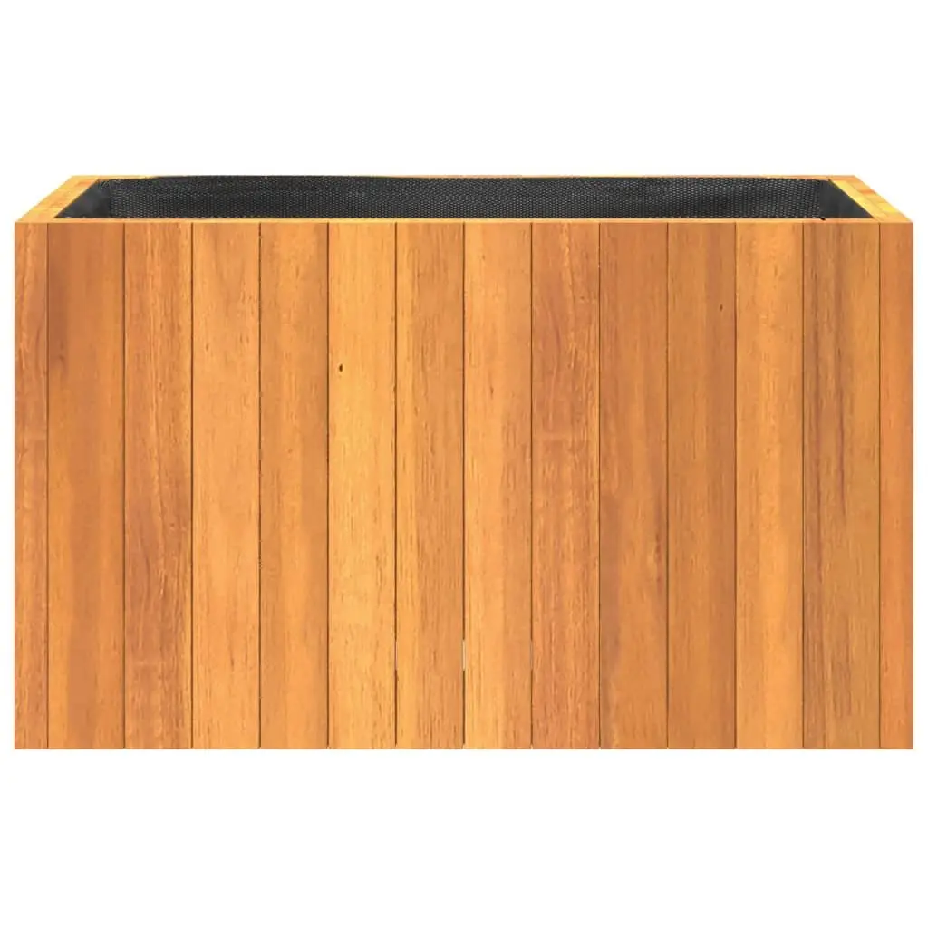 Garden Planter Box Solid Wood Acacia Brown Flowers Plants Container Outdoor