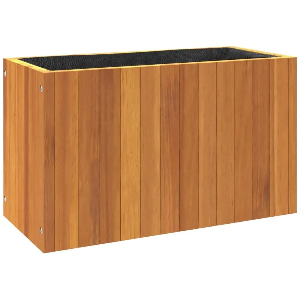 Garden Planter Box Solid Wood Acacia Brown Flowers Plants Container Outdoor