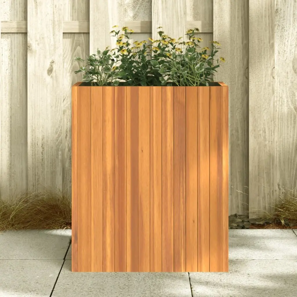Garden Planter Box Indoor Outdoor Solid Wood Acacia Brown 59 x 27.5 x 70 cm