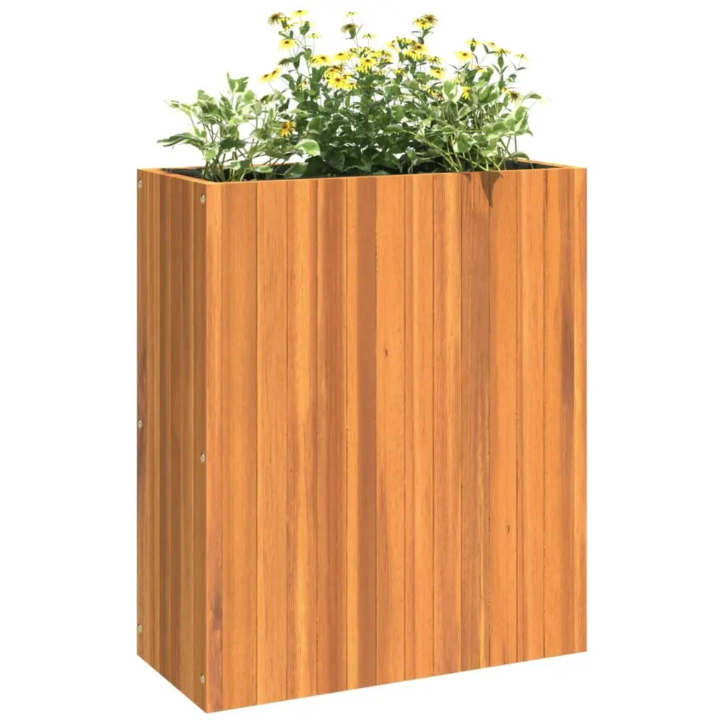 Garden Planter Box Indoor Outdoor Solid Wood Acacia Brown 59 x 27.5 x 70 cm