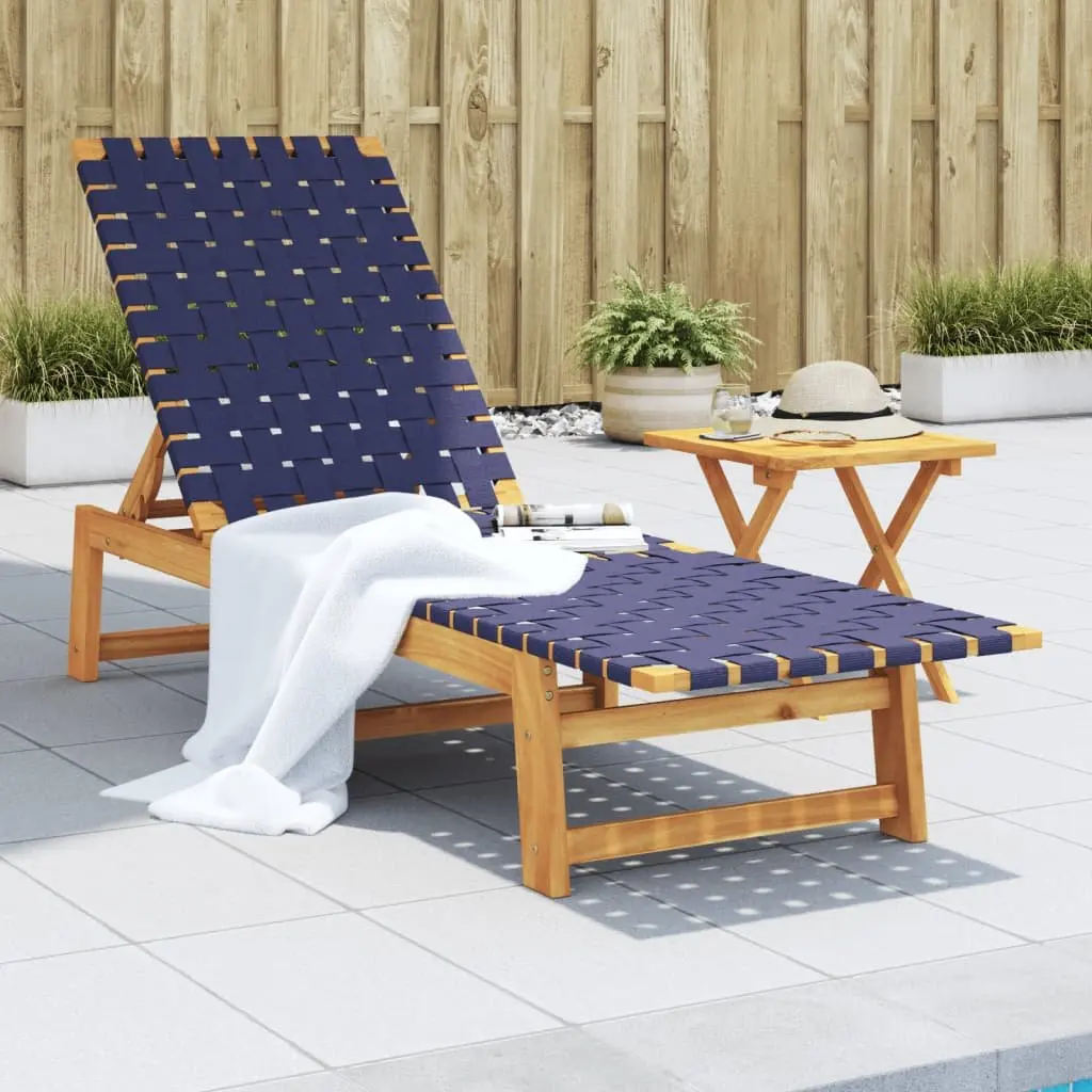 Sun Lounger with Adjustable Backrest and Webbing Seat
