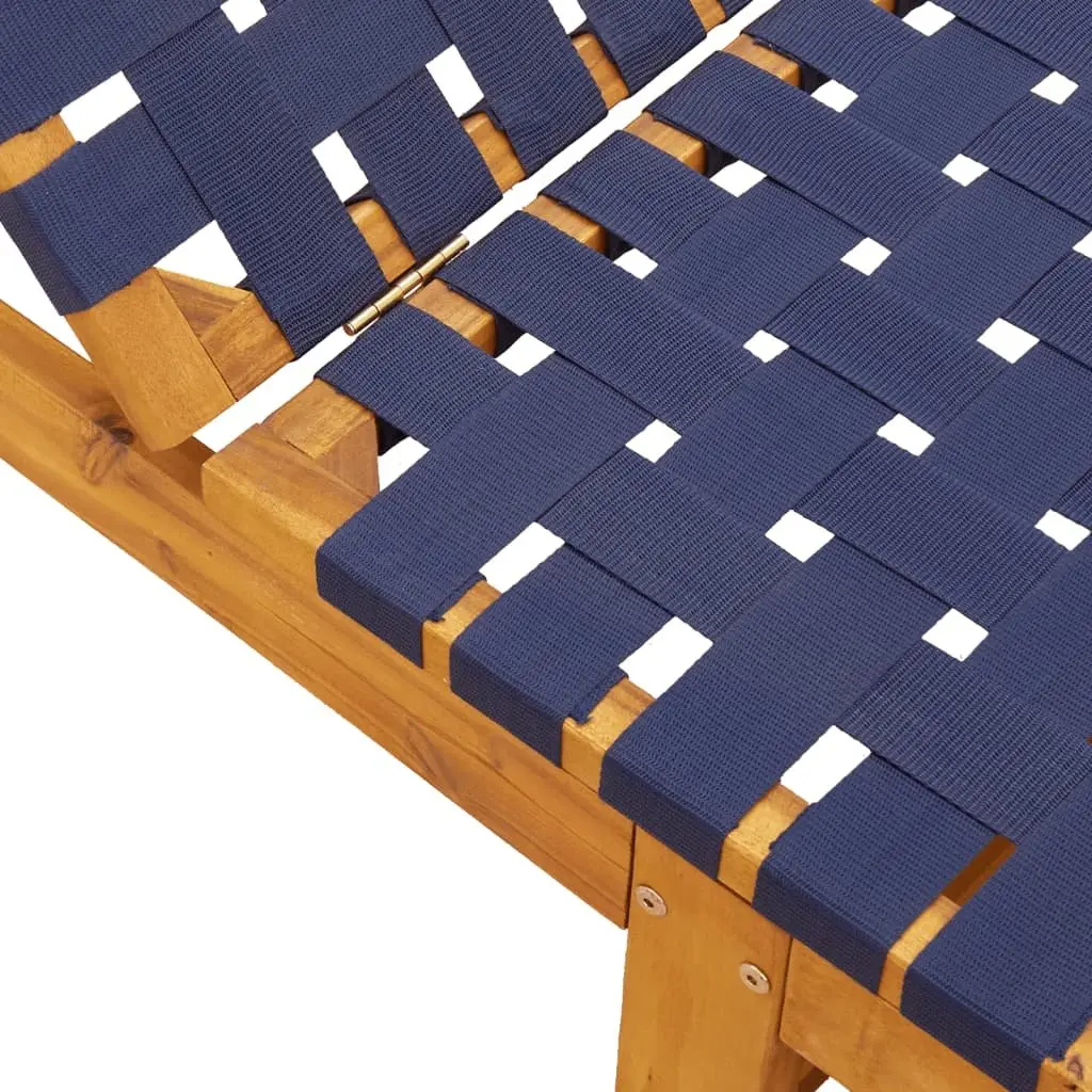Sun Lounger with Adjustable Backrest and Webbing Seat