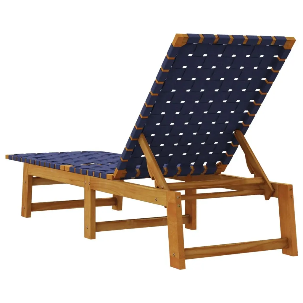 Sun Lounger with Adjustable Backrest and Webbing Seat