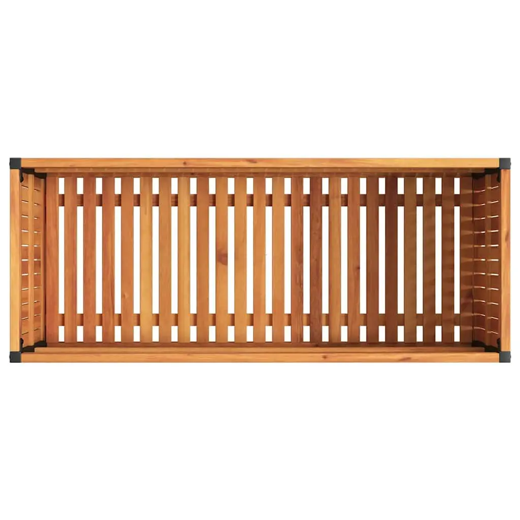 Garden Planter Box Outdoor 110x45x44cm Wooden Acacia Steel Frame