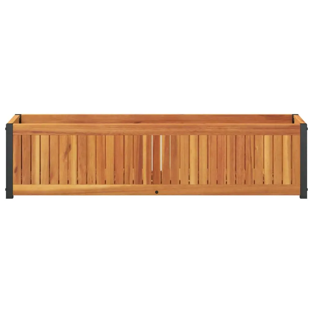 Garden Planter Box 110x30x27.5cm Wooden Raised Bed Flower Container Outdoor