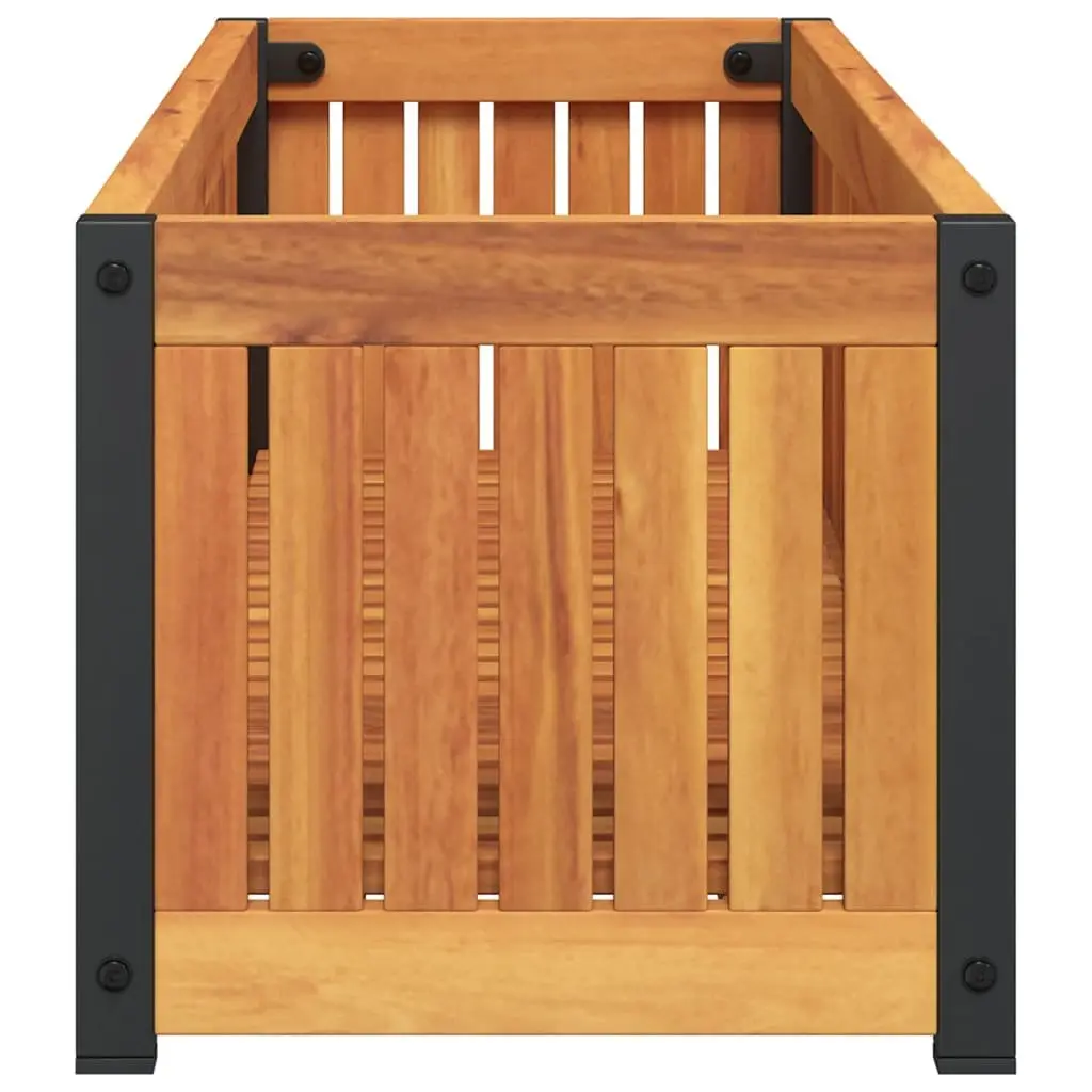 Garden Planter Box 110x30x27.5cm Wooden Raised Bed Flower Container Outdoor
