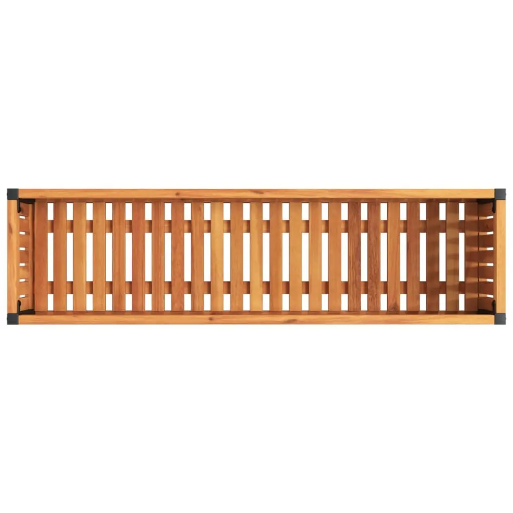 Garden Planter Box 110x30x27.5cm Wooden Raised Bed Flower Container Outdoor