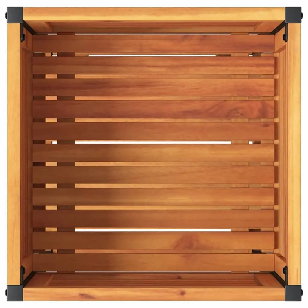 Garden Planter Indoor Outdoor Wooden Flower Box with Shelf 45 x 45 x 80 cm